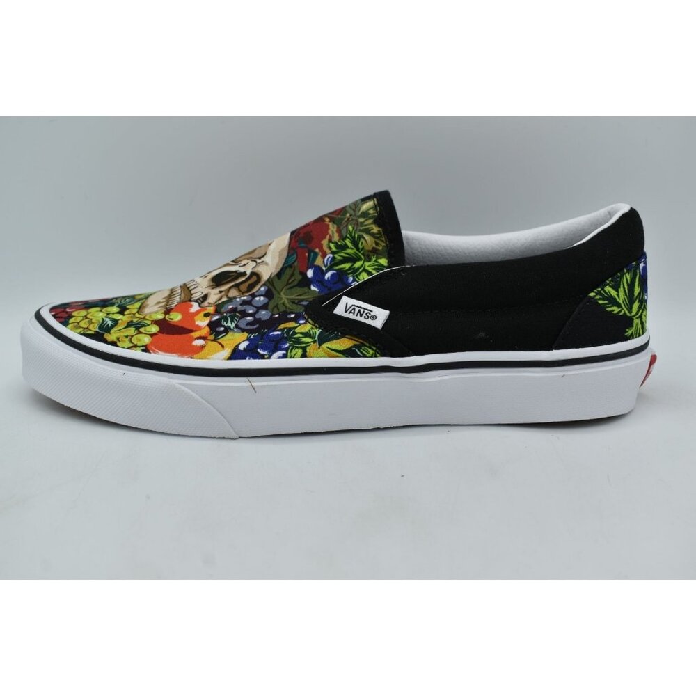 Vans Womens Size 9.5 Black White Fruit Skull Classic Slip On Sneakers Shoes - Picture 8 of 13